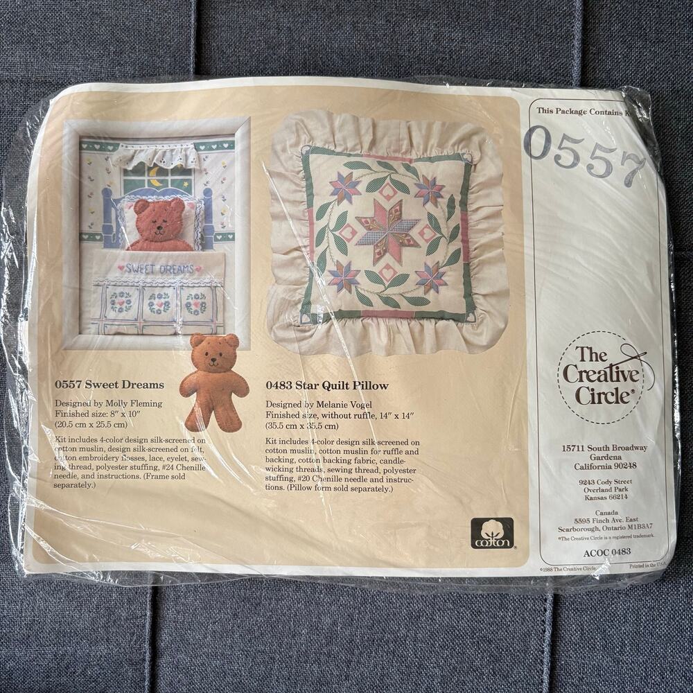 Sweet Dreams Vintage Stamped Embroidery Toy Kit by The Creative Circle - 1988